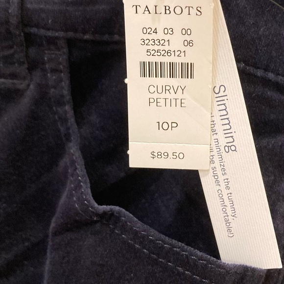 Talbots high rise curvy straight leg jeans. Navy brushed corduroy. Size 10P. NWT - Picture 3 of 4